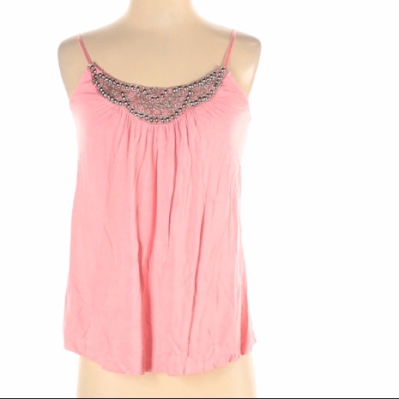 Candie's Tops - Candies Beaded Cami Tank Sequin Boho Pink XL